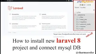 Laravel 8 : Create new project and connect MySQL database | Create and setup Frontend Controller |