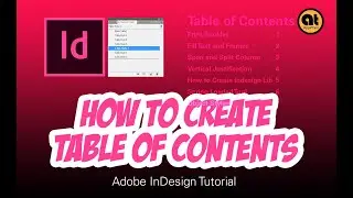 How to Create Table of Contents in Adobe Indesign