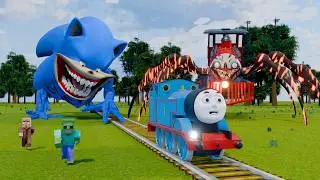 Train Thomas Escape Cursed Shin Sonic - Minecraft Animation