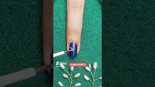 Silver glitter Half Circle nail art design hack #viral #shorts