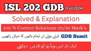 Isl 202 gdb Correct solution 2024 | ISL 202 GDB solution 2024 | Isl 202 Gdb 