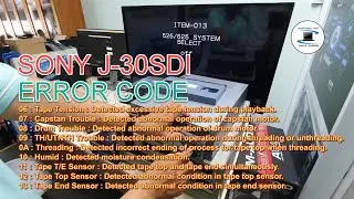 Sony J-30 SDI Compact Universal Player:  Error Message - Error Code.