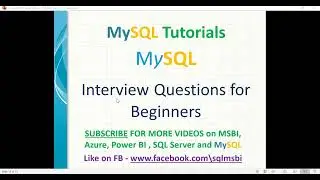 MySQL Interview Questions and Answers | MYSQL Interview Preparation