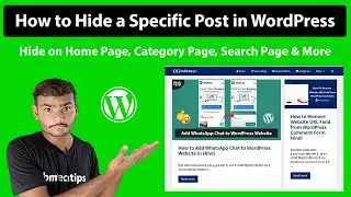 How to Hide a Post From Home Page | Category Page | Search Page | Authors Page in WordPress