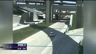 18 wheeler falls off overpass