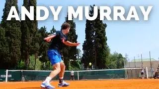 Andy Murray Training on Clay Court Level View - ATP Tennis Practice