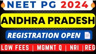 ANDHRA PRADESH NEET PG COUNSELLING 2024 | NEET PG 2024 | CUT OFF | REGISTRATION FEES | MANAGEMENT Q