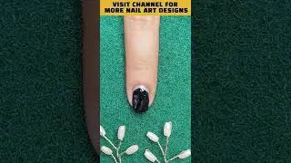 Glitter Black Nail Art Design Idea #shorts