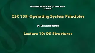 Operating Systems Lecture 10: OS Structures