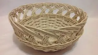 Tutorial from Nina Newspaper Woven basket with lace top ENGLISH SUBTITLES