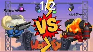 Wormix - 1vs1 Random Weapons - KastratWormix vs Un4Given 1/2.