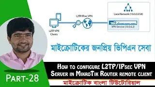 How to configure L2TP IPsec VPN Server in MikroTik Router remote client | Part-28