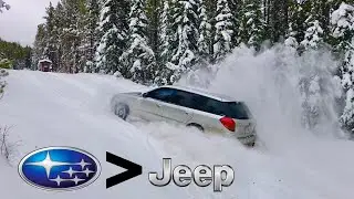 Taking my SUBARU where most JEEPS can’t go! | Subaru snow wheeling ❄️ (we went up a dang mountain!)