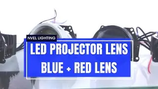 BI LED Projector lens | Blue+Red Lens | Headlight Retrofit | Low beam 47W | High beam 57W