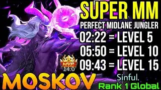 Super Midlane Jungler Moskov MVP 14 Points! - Top 1 Global Moskov by Sinful. - Mobile Legends