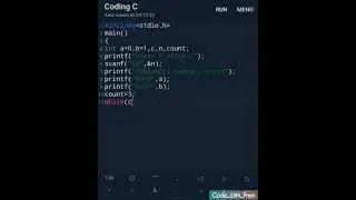 C Program To Print Fibonacci Sequence || C Programming 