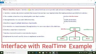 Interface in java with realtime example