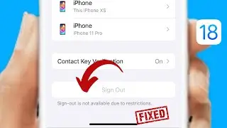 iCloud Sign Out Not Working: Sign Out is Not Available Due To Restrictions | iOS 18