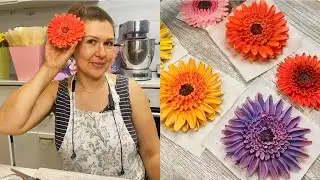 🌿🌸🏵️Герберы из зефира🍀🌻Marshmallow gerberas💮 от Карины Загоскиной