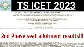 TS ICET 2023 2nd Phase seat allotment results released!!| Next process??