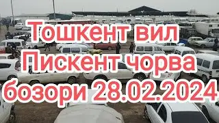 Toshkent vil Piskent tumani chorva mol bozori 28.02.2024