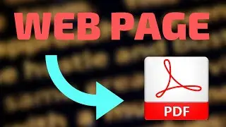 How to Convert a Web page to PDF ! New Trick