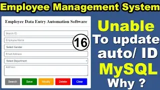 How to update auto increment id in PHP MySQL Database | Unable to update  id in Database | Web Dev