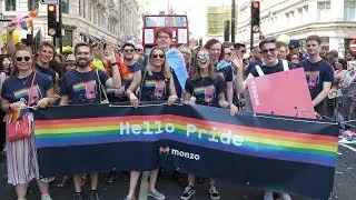 Marching in LONDON PRIDE 2018 with Monzo