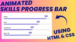 Creating Animated Skills Progress Bar Using HTML & CSS | Web Development Project | CSS Animation