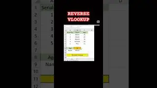 Reverse VLOOKUP in Excel🤩                           #ytshorts #shortfeed