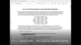 C++ - Lesson #41 - 2013 APCSA Skyview Demo
