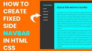 How To Create a Fixed Side Navbar | Create a Fixed Sidebar using HTML and CSS  