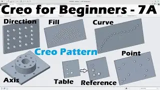 Creo Tutorial for Beginners - 7A | Creo Pattern vs Geometry Pattern | Creo Axis & Direction Pattern