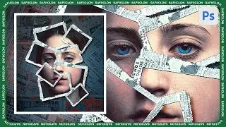 [ Photoshop Tutorial ] Newspaper Collage Photo Effect - Simple Editing Tutorial