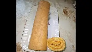 Бисквитный рулет с мандариновым джемом.