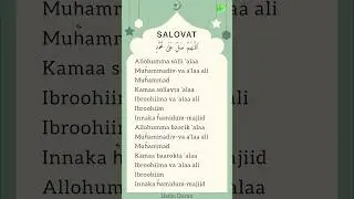 Salovat yod olish uchun | dua salawat