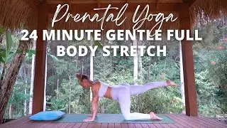 PRENATAL YOGA | Gentle Full Body Stretch (24 minutes)… Ashley Freeman