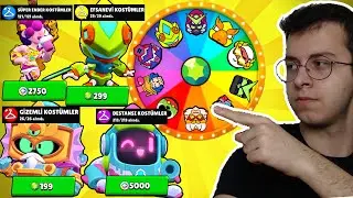 TÜM KOSTÜMLERİ SATIN ALDIM GÖREVİ YAPAMAZSAM ÇARKTAN ÇIKAN KOSTÜMÜ SATIN ALIYORUM !! BRAWL STARS