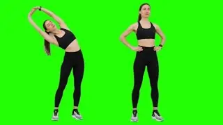 Gym, Fitness, Exercise Girl Green Screen Background Stock Footage HD