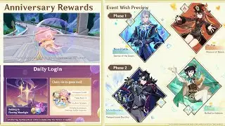 OFFICIAL ANNIVERSARY REWARDS , 4.1 BANNERS REDEEM CODES AND MORE - Genshin Impact