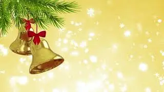 Chirstmas Bells On Golden Snowflake Background/Колокольчики На Фоне Золотой Снежинки/FOOTAGE