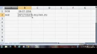 How to calculate age from date of birth in excel 2007 or 2010?