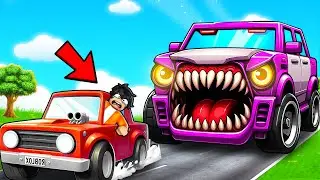 Eating CARS To Become MEGACAR in Roblox !!!