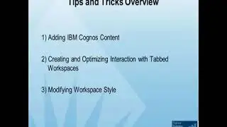 Tips & Tricks on Cognos Workspace