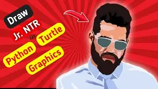 Jr. NTR Drawing using Python Turtle Graphics | Cool Advanced Python Turtle Graphics | RRR Hero 🔥🔥