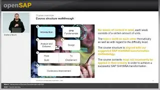 Course overview - W1U1 - Drive SAP S/4HANA Transformations with SAP Signavio Solutions