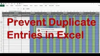 Prevent duplicate entries in excel, Prevent duplicate text entries in excel with data validation