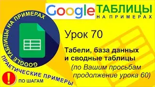 Google Таблицы. Урок 70. Обрабатываем табели с помощью сводных таблиц, делаем базу данных