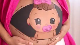 Baby Girl ON BOARD- Belly and Body Paint -  PANCITAS DE COLORES