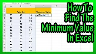 How To Find The Minimum (Smallest) Value (In A Data Set) Using The MIN Function In Excel Explained